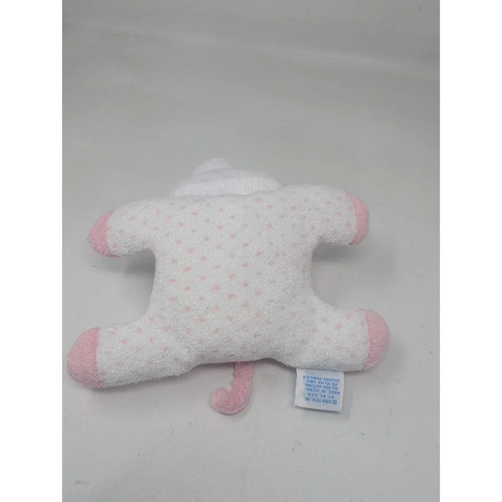 Eden My First Pink Pig Piggy Pastel Pink Polka Dot Plush Baby Rattle Terry Cloth